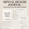 Self-Care & Mental Health Journal – 20-Page Printable Wellness Tracker (PDF Download)